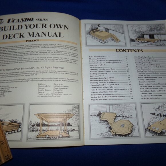 Vintage Build Your Own Deck Manual - NPS Ucando Series - 32 Projects & Plans - Picture 4 of 7